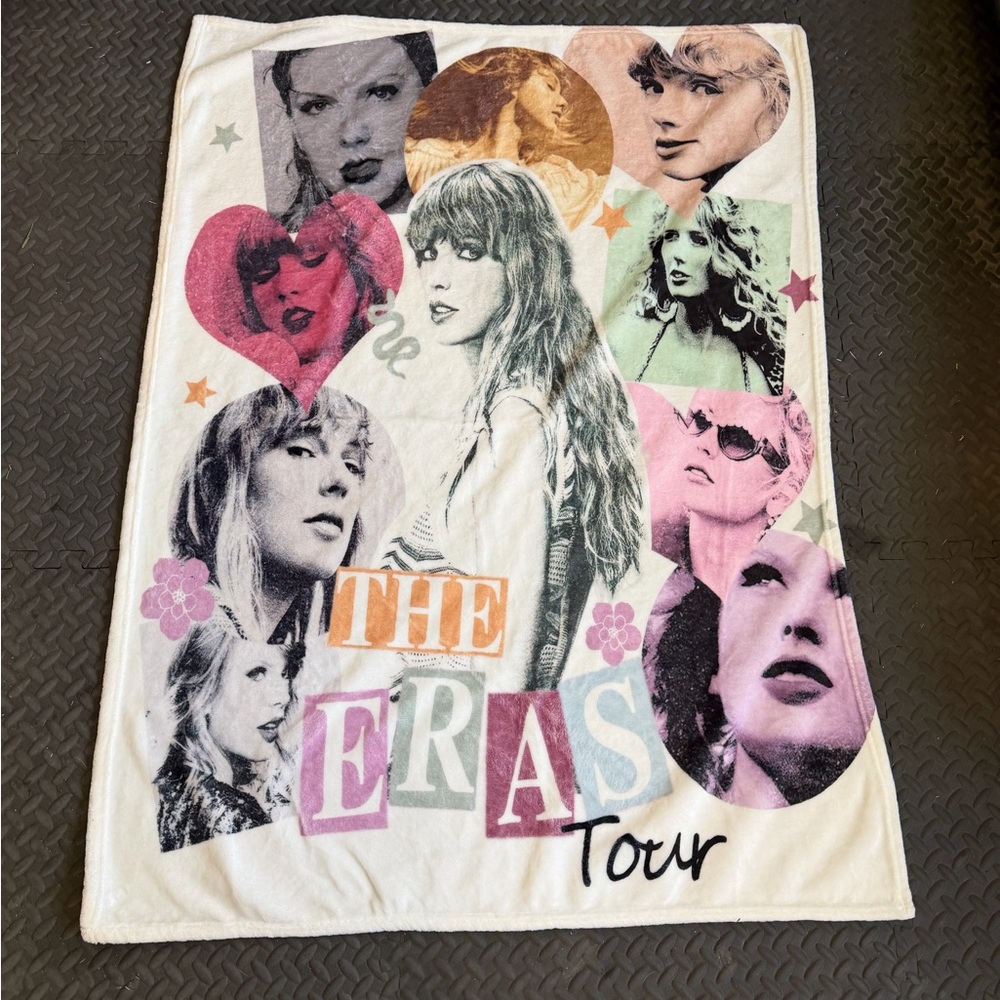 Taylor Swift Throw- Colorful Collage Graphic Blanket - Pastel Multi